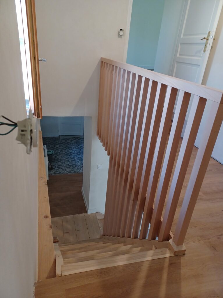 garde corps hêtre escalier